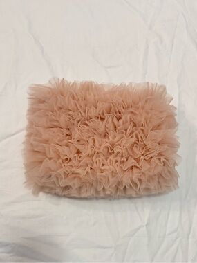 Zara tulle ruffle bandeau crop top in pink size small